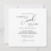 Elegante B & W bruiloft Tux & jurk Vierkante bruil Kaart (Achterkant)