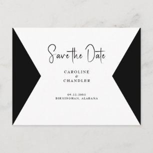 Elegante B / W foto bruiloft Save the Date Briefka Briefkaart