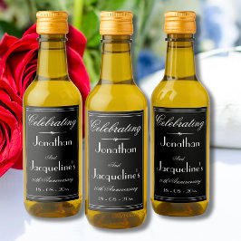 Elegante B & W geeft de voorkeur aan chique bruilo Wijn Etiket