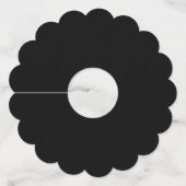 Elegante B & W gepersonaliseerde namen wijnglas la Wijnglaslabel (Achterkant)