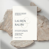 Elegante B&W minimalistisch script bruiloft uitnod Kaart