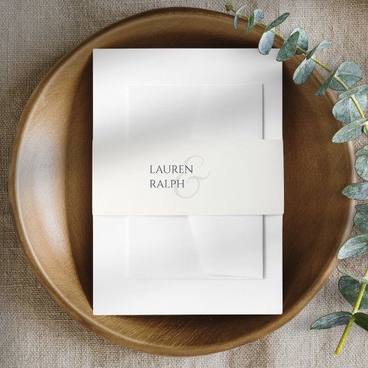 Elegante B&W minimalistisch script bruiloft Uitnodigingen Wikkel