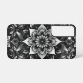 Elegante B & W  Patroon Telefoonhoes Samsung Galaxy Hoesje (Achterkant horizontaal)