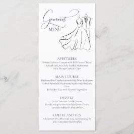 Elegante B&W Tux & Jurk Bruiloft Gourmet Menu