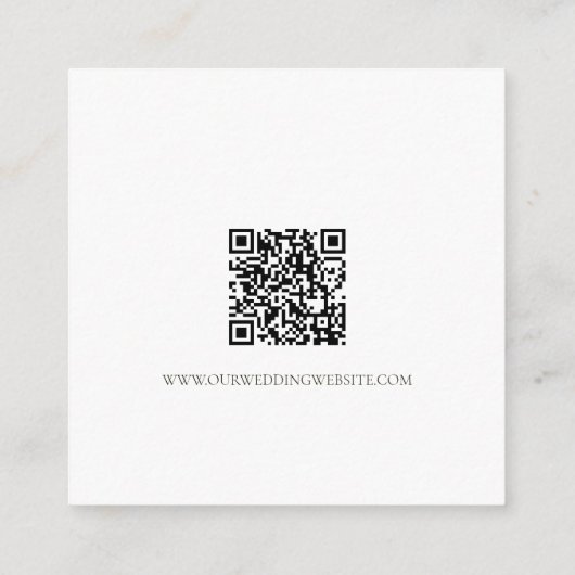 Elegante B & W Tux & Jurk Bruiloft QR Code Details Informatiekaartje (Achterkant)