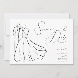 Elegante B&W Tux & Jurk bruiloft Save The Date