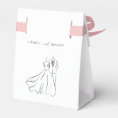 Elegante B&W Tux & Jurk Dank u Bruiloft Bedankdoosjes (Achterkant)