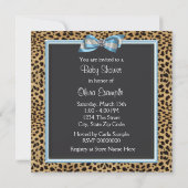 Elegante Baby Blue Leopard Prince Baby shower Kaart (Achterkant)