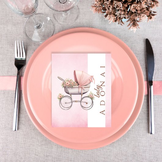 Elegante Baby Carriage Bord Decoratie