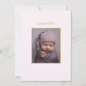 Elegante Baby doop Minimale foto doop Kaart (Achterkant)