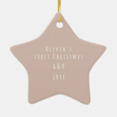 Elegante baby First Christmas Natural Keramisch Ornament (Achterkant)