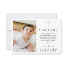 Elegante baby foto doop dank kaart