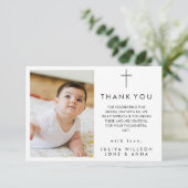 Elegante baby foto doop dank kaart (Staand voorkant)