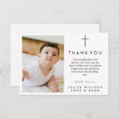 Elegante baby foto doop dank kaart (Voorkant / Achterkant)