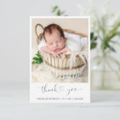 Elegante baby geboorte aankondiging kaart met foto (Staand voorkant)