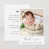 Elegante baby geboorte aankondiging kaart met foto (Voorkant / Achterkant)