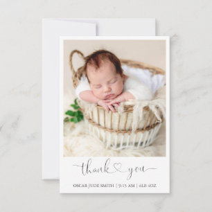Elegante baby geboorte aankondiging kaart met foto