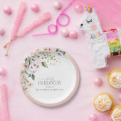 Elegante Baby in bloei roze meisje Waterverf bloem Papieren Bordje (Feest)