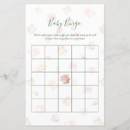 Elegante Baby in Bloom Baby Shower Bingo Spel