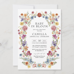 Elegante Baby in Bloom Baby Shower Kaart
