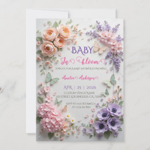 Elegante Baby in Bloom Bloem Vlinders Pastel Kaart