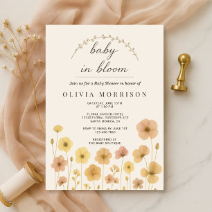 Elegante Baby In Bloom Boho Baby Shower Kaart