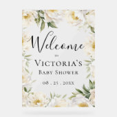 Elegante Baby in Bloom Floral Baby Showe Acryl Bord (Voorkant)