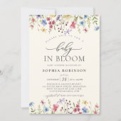 Elegante Baby in Bloom ScripWildflower Baby shower Kaart (Voorkant)