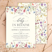 Elegante Baby in Bloom ScripWildflower Baby shower Kaart