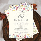 Elegante Baby in Bloom ScripWildflower Baby shower Kaart