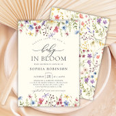Elegante Baby in Bloom ScripWildflower Baby shower Kaart