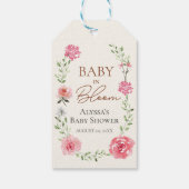 Elegante Baby in bloom waterverf baby shower Cadeaulabel (Achterkant)