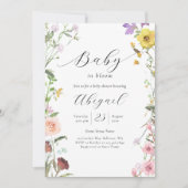 Elegante Baby in Bloom Wildflower Bloemendouche Kaart (Voorkant)
