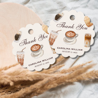 Elegante Baby is het brouwen van koffie baby showe Bedankjes Labels