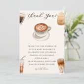 Elegante Baby is het brouwen van koffie baby showe Bedankkaart (Staand voorkant)