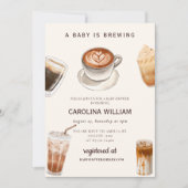 Elegante Baby is het brouwen van koffie baby showe Kaart (Voorkant)