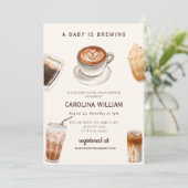 Elegante Baby is het brouwen van koffie baby showe Kaart (Staand voorkant)