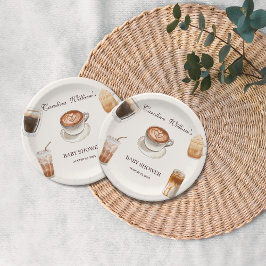 Elegante Baby is het brouwen van koffie baby showe Papieren Bordje