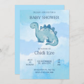 Elegante baby jongen douche uitnodiging schattige  (Voorkant / Achterkant)