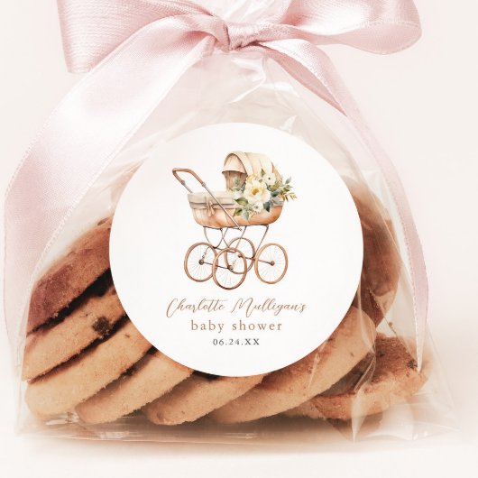 Elegante  Baby koetswerkdouche Ronde Sticker