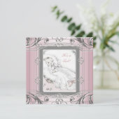 Elegante  Baby Meisje Douche Uitnodigingen (Staand voorkant)