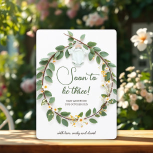 Elegante Baby onthullen zwangerschapsaankondiging  Feestdagenkaart