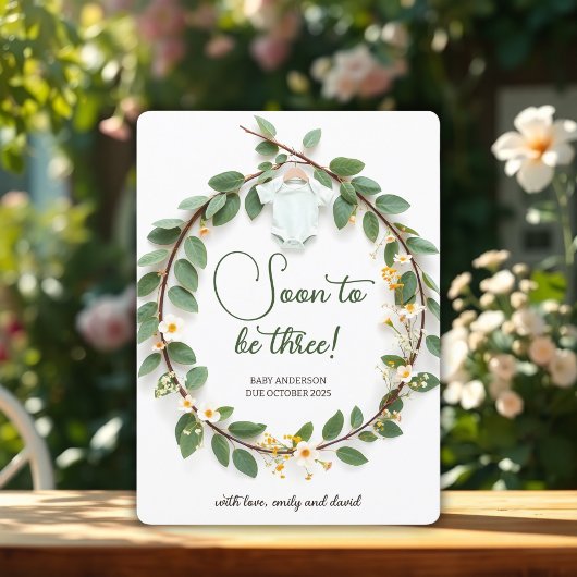 Elegante Baby onthullen zwangerschapsaankondiging Feestdagenkaart