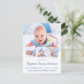 Elegante baby pasgeboren 4 foto geboorteaankondigi briefkaart (Staand voorkant)