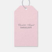 Elegante Baby Roze Kruis Doop/Doopmeisje Cadeaulabel (Achterkant)