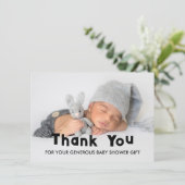 Elegante Baby Shower Bedankt (Staand voorkant)
