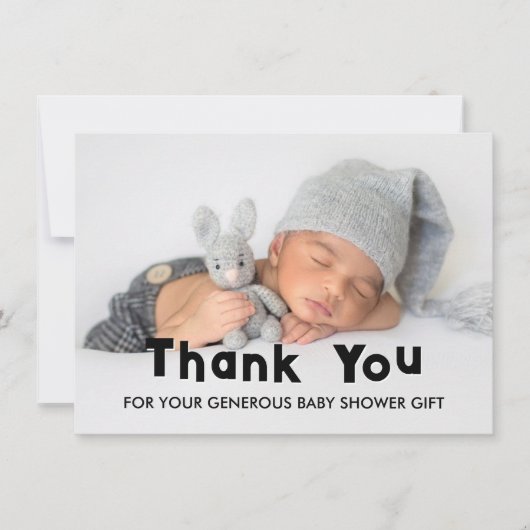 Elegante Baby Shower Bedankt (Voorkant)