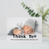 Elegante Baby Shower Bedankt (Staand voorkant)