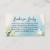 Elegante Baby shower boeken voor Baby Informatiekaartje (Voorkant)