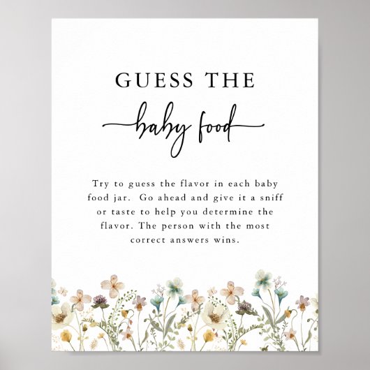 Elegante baby shower bord poster (Voorkant)